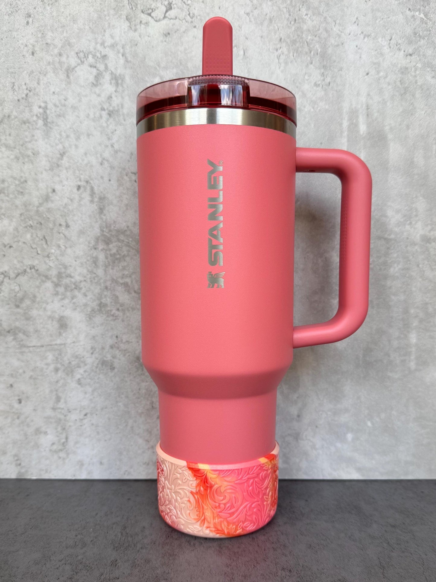 The Baroque Collection - Juicy Nectarine Blend Shimmer - Silicone Stanley Tumbler Boot 20-40oz