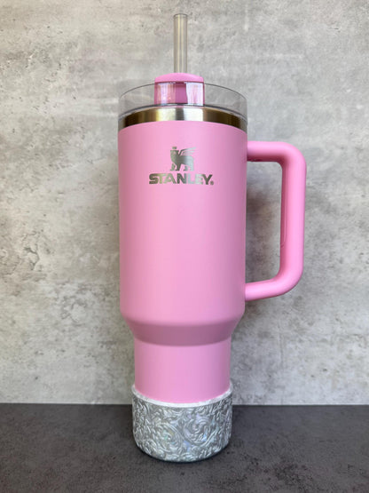 The Baroque Collection - Iridescent Silver Metallic - Silicone Stanley Tumbler Boot 20-40oz