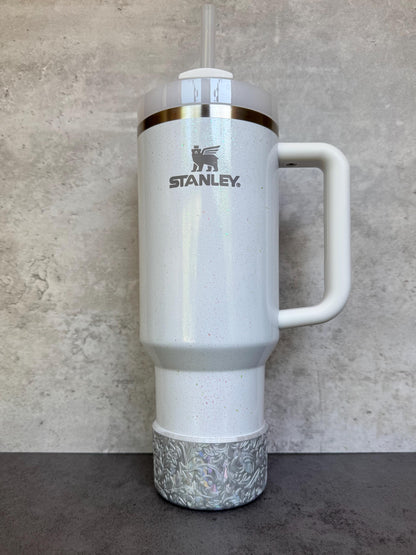 The Baroque Collection - Iridescent Silver Metallic - Silicone Stanley Tumbler Boot 20-40oz