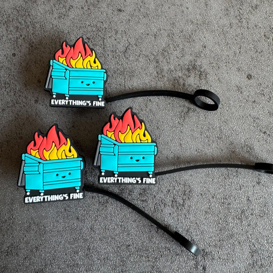Dumpster Fire 10mm Straw Topper