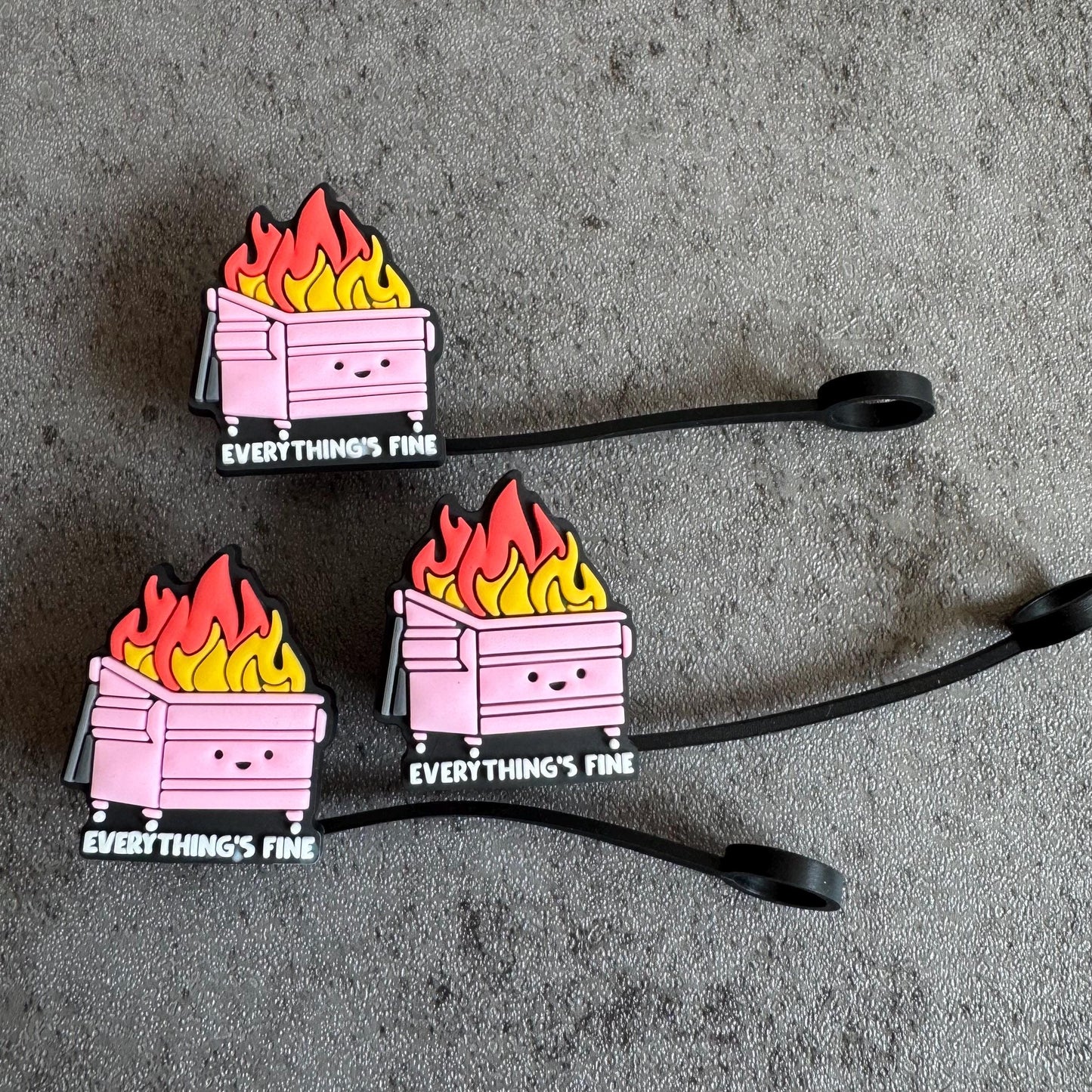 Dumpster Fire 10mm Straw Topper