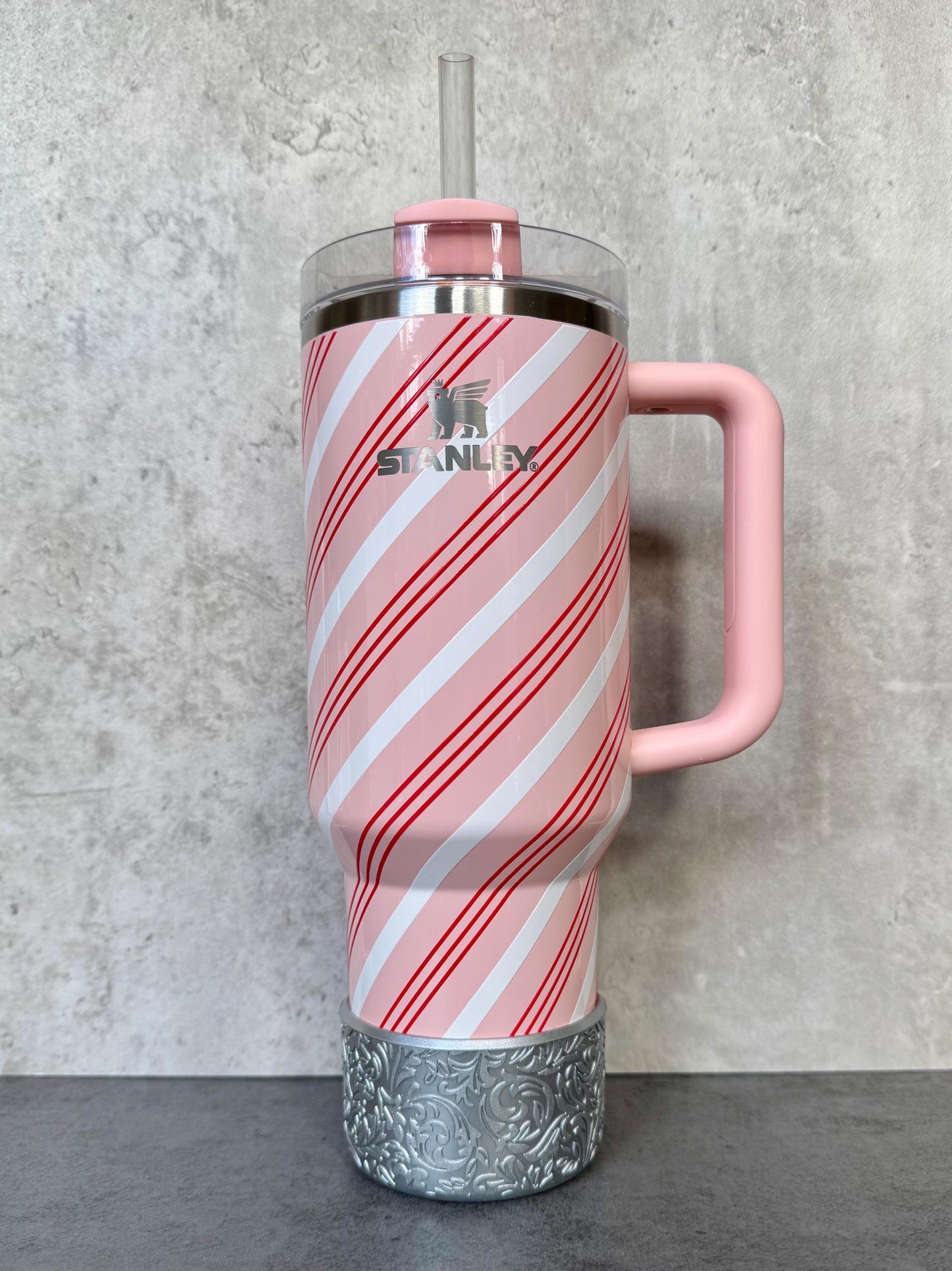 The Baroque Collection - Silver Metallic - Silicone Tumbler Boot 20-40oz