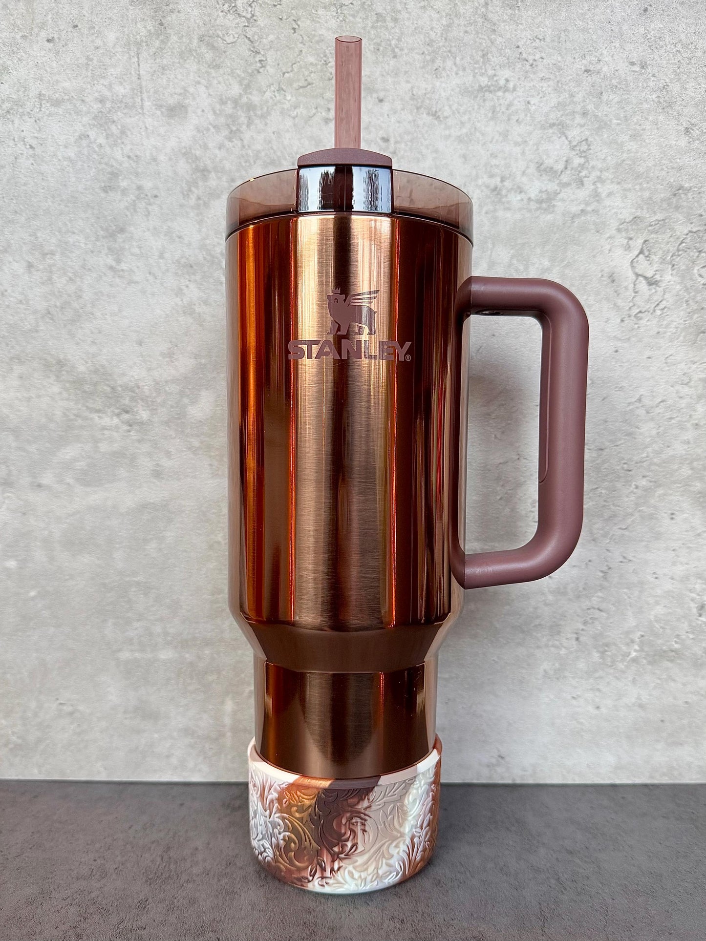 The Baroque Collection - Caramel Espresso - Silicone Tumbler Boot 20-40oz