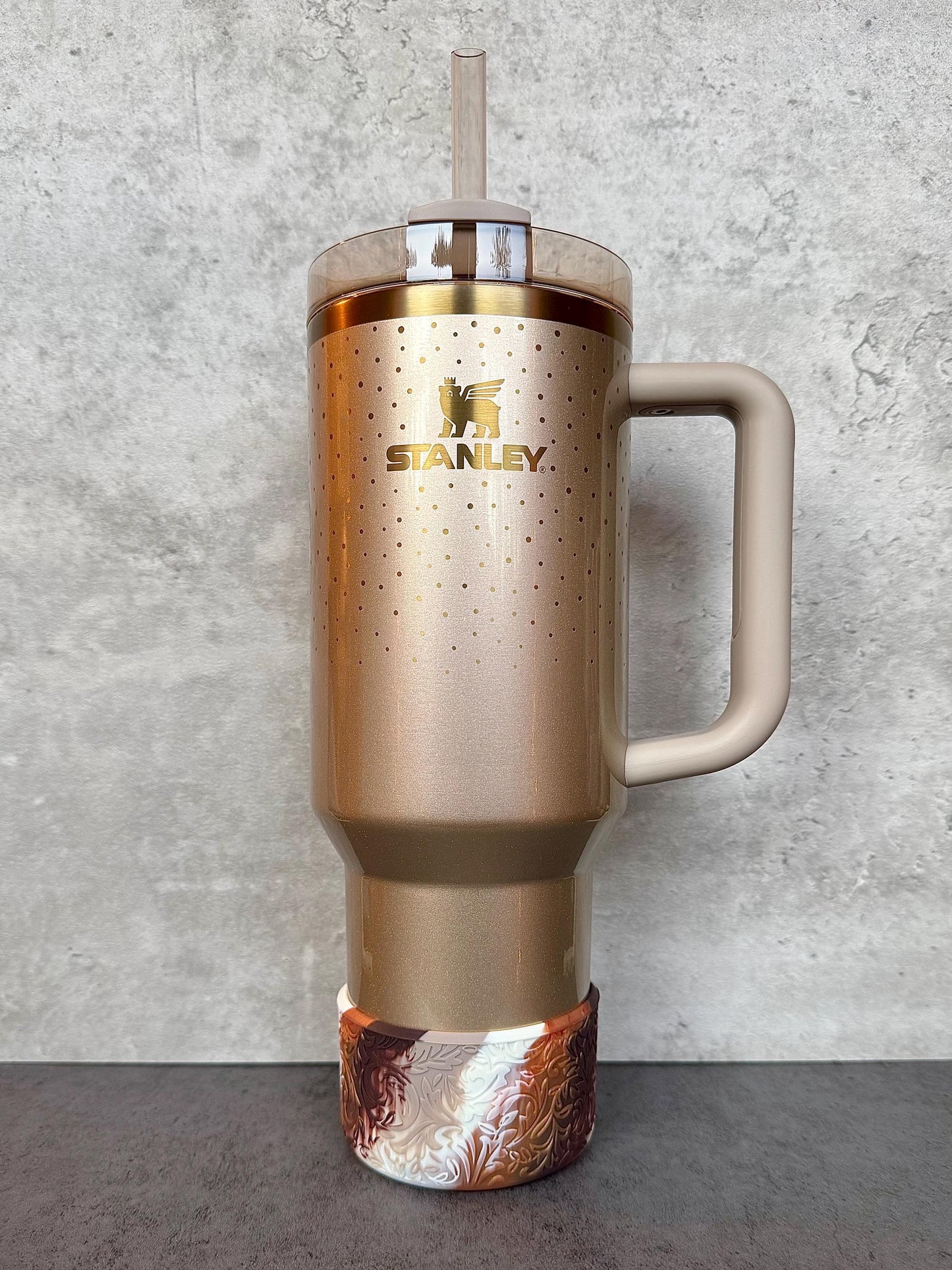 The Baroque Collection - Caramel Espresso - Silicone Tumbler Boot 20-40oz