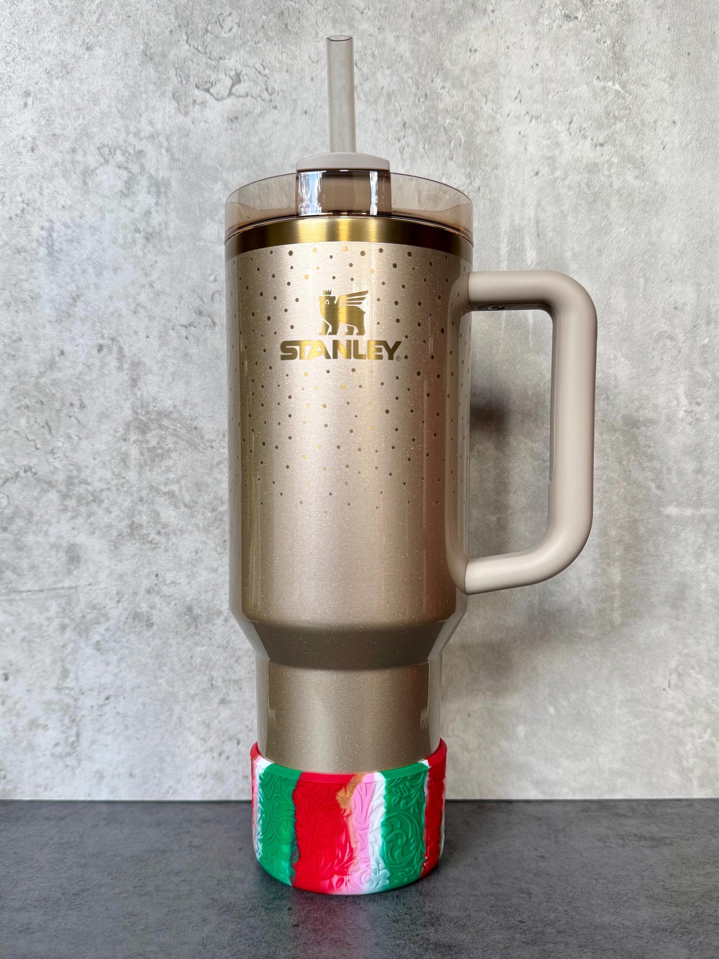 The Baroque Collection - Candy Cane Stripe - Silicone Tumbler Boot 20-40oz