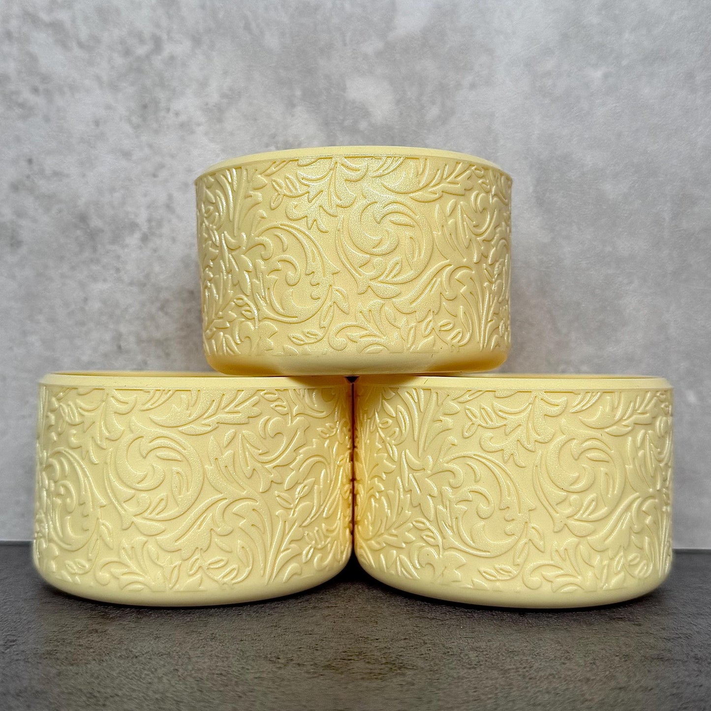 The Baroque Collection - Lemon Buttercream - Silicone Tumbler Boot 20-40oz