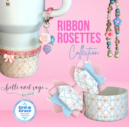 Ribbon Rosettes Collection - Belle and Sage Co. x Grit & Grace - Silicone Tumbler Boot 20-40oz