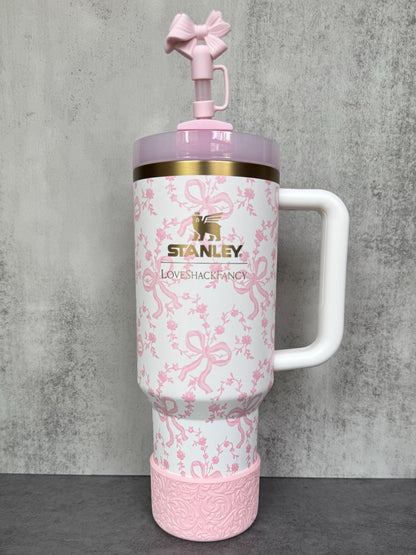 The Baroque Collection - Pink Blush - Silicone Tumbler Boot 20-40oz