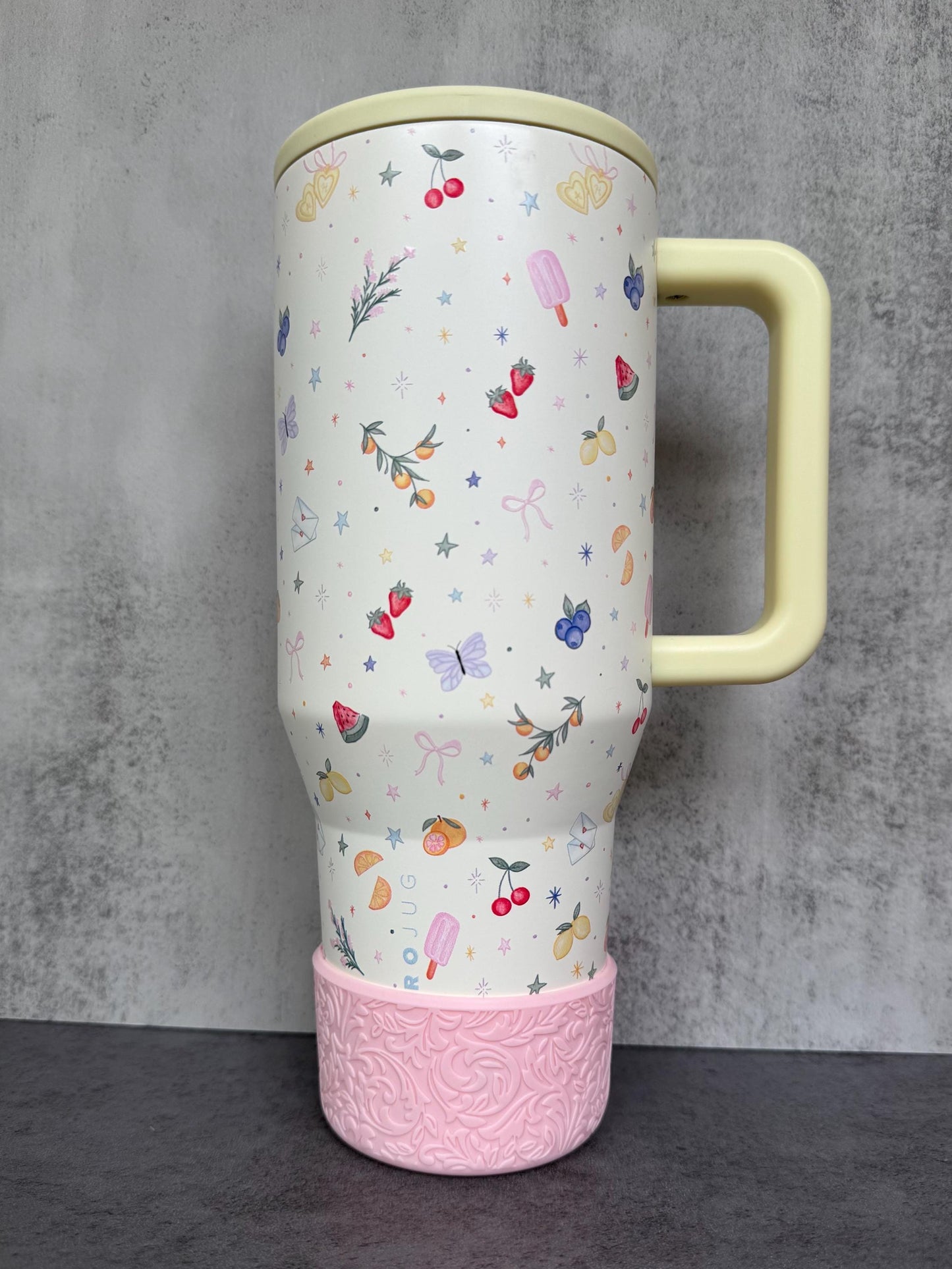 The Baroque Collection - Pink Blush - Silicone Tumbler Boot 20-40oz