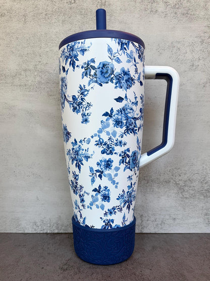 The Baroque Collection - Navy - Silicone Tumbler Boot 20-40oz