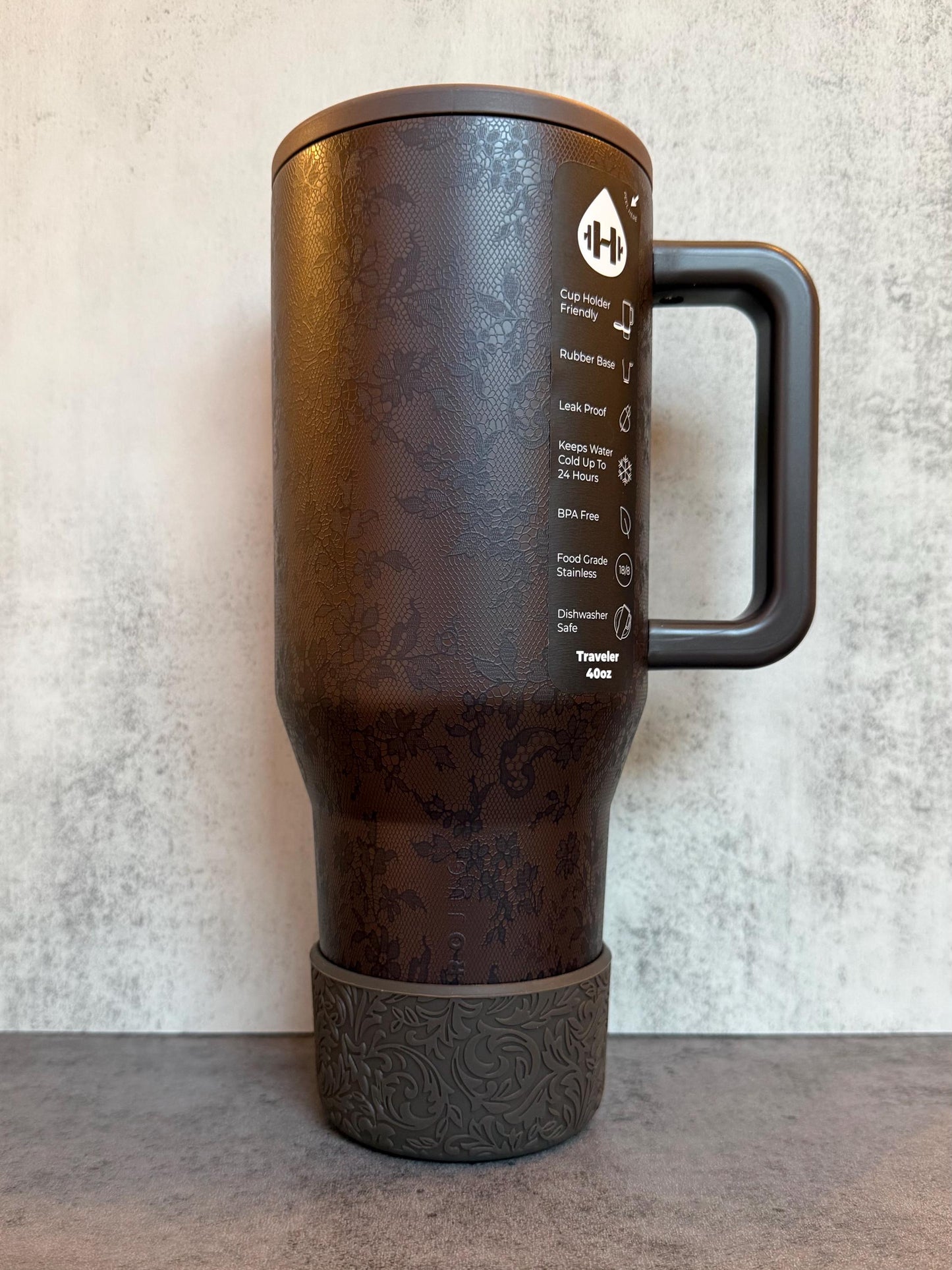 The Baroque Collection - Espresso - Silicone Tumbler Boot 20-40oz