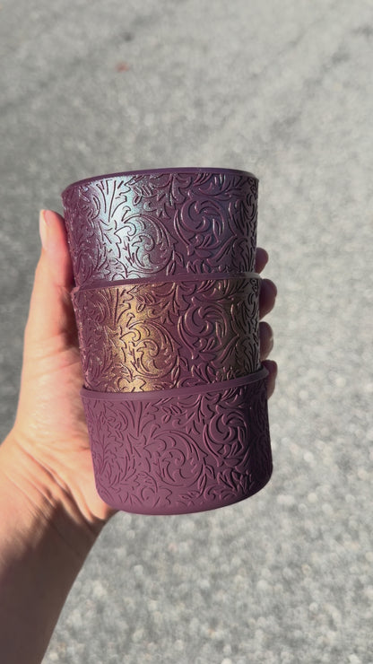The Baroque Collection - Plum Metallic - Silicone Tumbler Boot 20-40oz